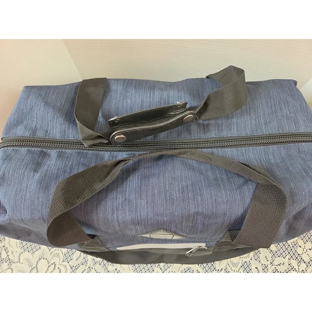 Merona Duffle Bag‎ Blue Black Colorblock Travel Gym Weekend Tote Shoulder Strap